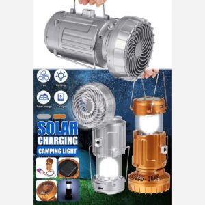 فن شارژی و چراغ خورشیدی ال ای دی سیار . پنکه و پاوربانک . طرح فانوس .کمپینگ و مسافرت . کوهنوردی ( ارسال رایگان سریع)