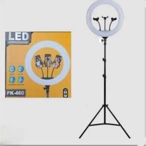 رینگ لایت بزرگ 18 سانتیمتری . 14 اینچی با سه پایه بلند حدود دو متری pk460 (ارسال سریع)