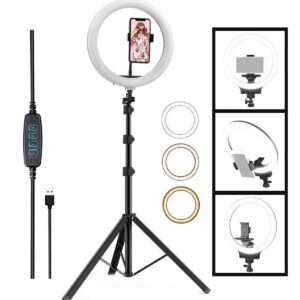 رینگ لایت 36 سانتیمتر 14 اینچ با سه پایه 170 سانتیمتری فلزی (ارسال سریع)