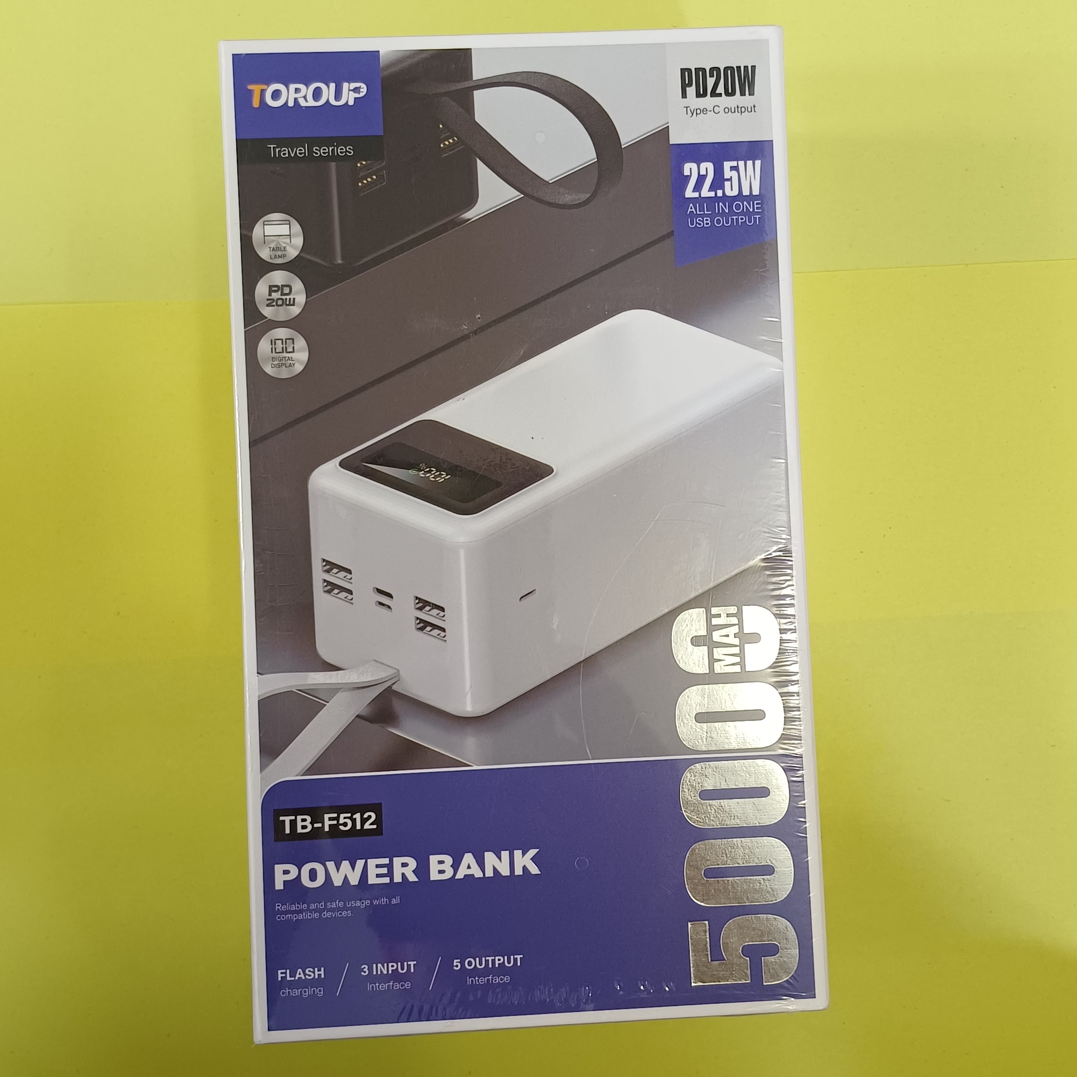 پاوربانک قوی 50000 میلی آمپر Toroup.22.5w شارژ سریع . فست شارژ (ارسال رایگان سریع) - تصویر 2